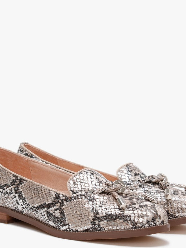 Elissy Nude Reptile Loafers