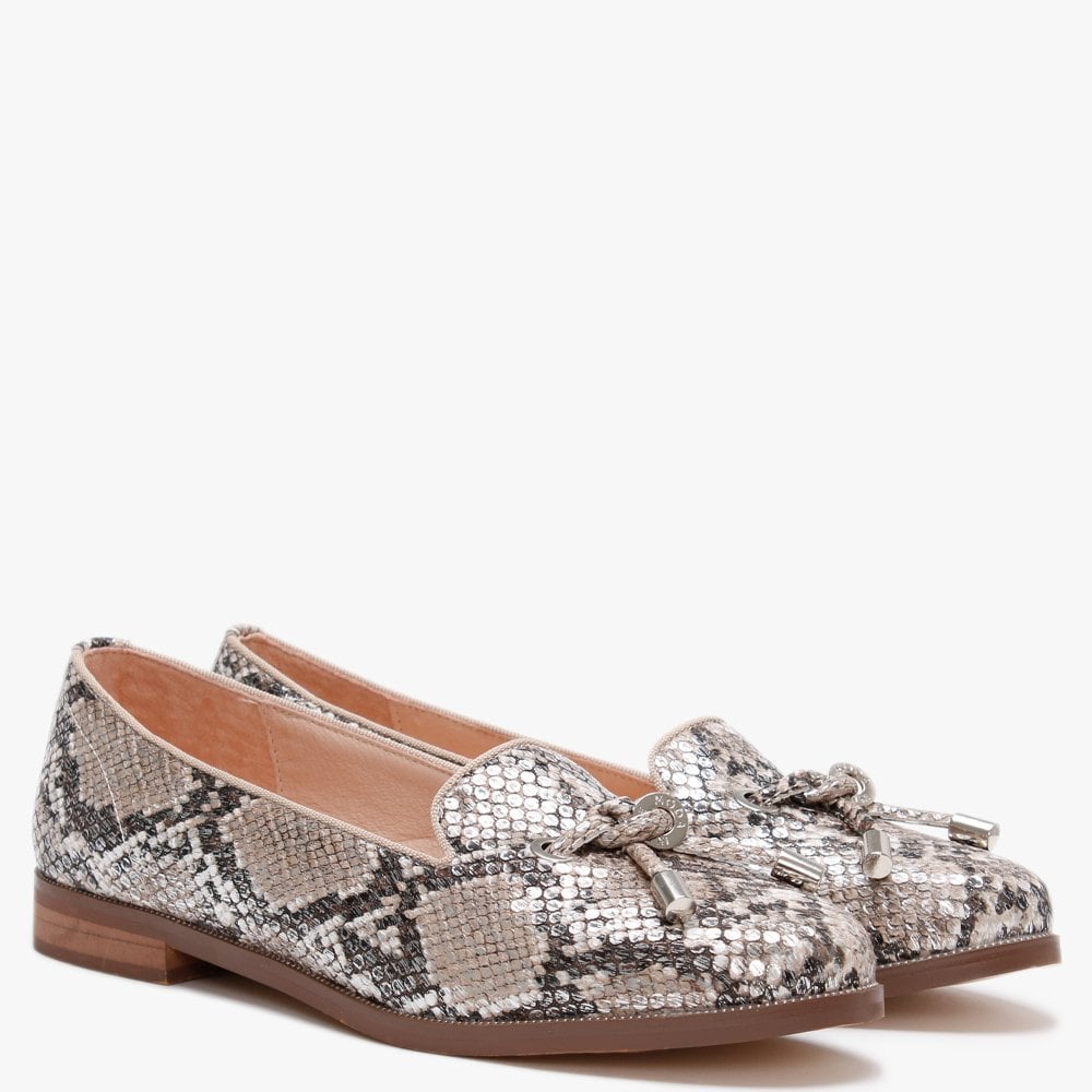 Elissy Nude Reptile Loafers