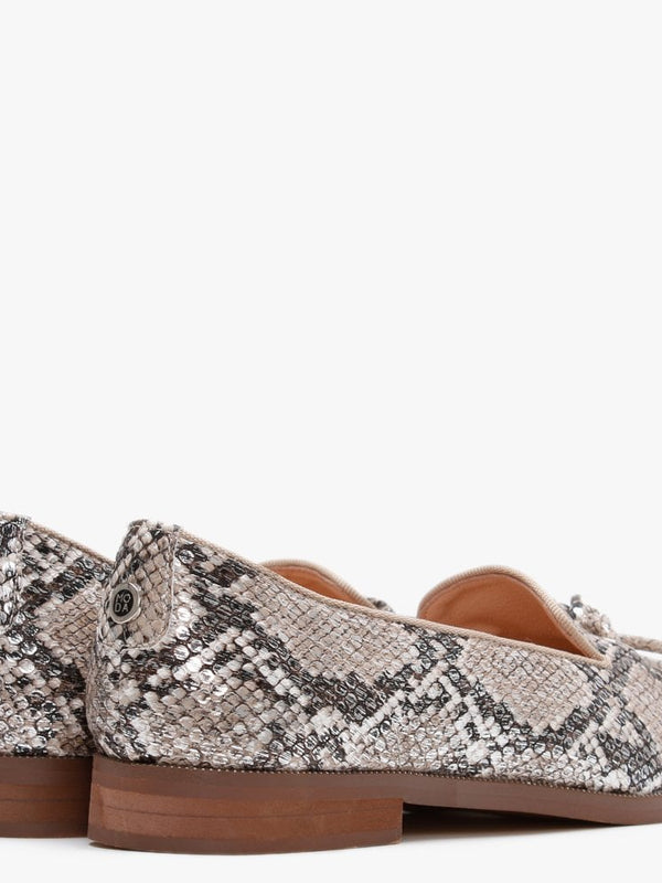 Elissy Nude Reptile Loafers