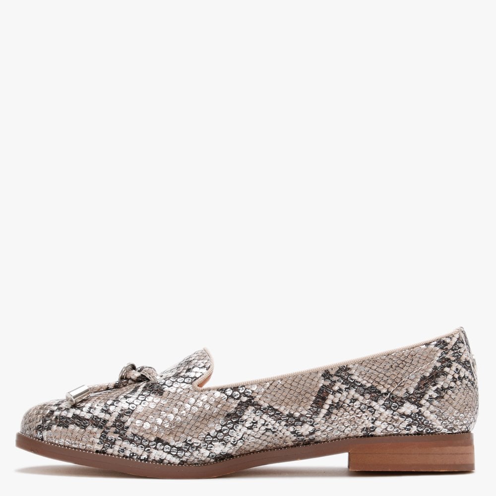Elissy Nude Reptile Loafers