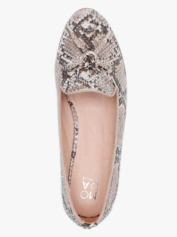 Elissy Nude Reptile Loafers