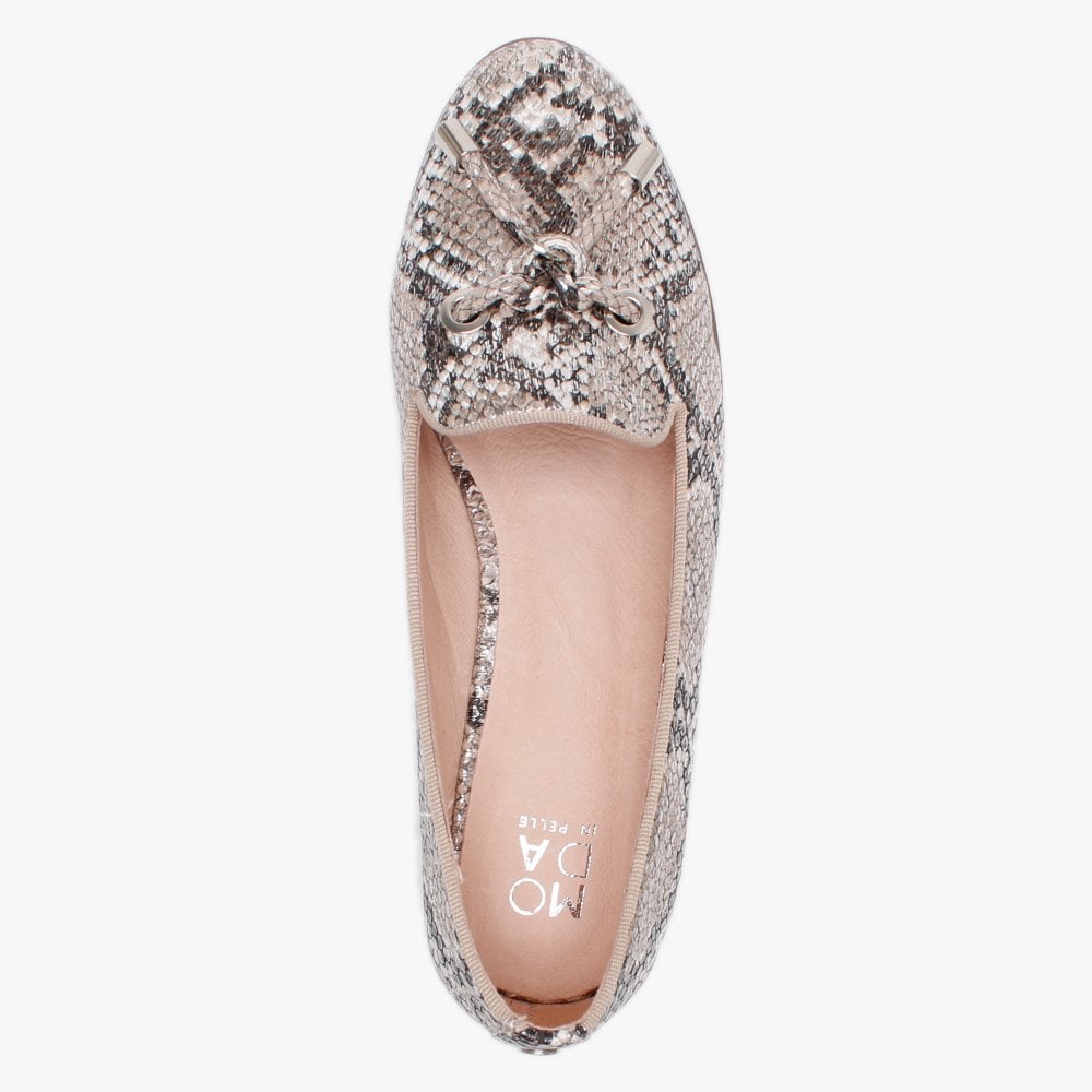 Elissy Nude Reptile Loafers