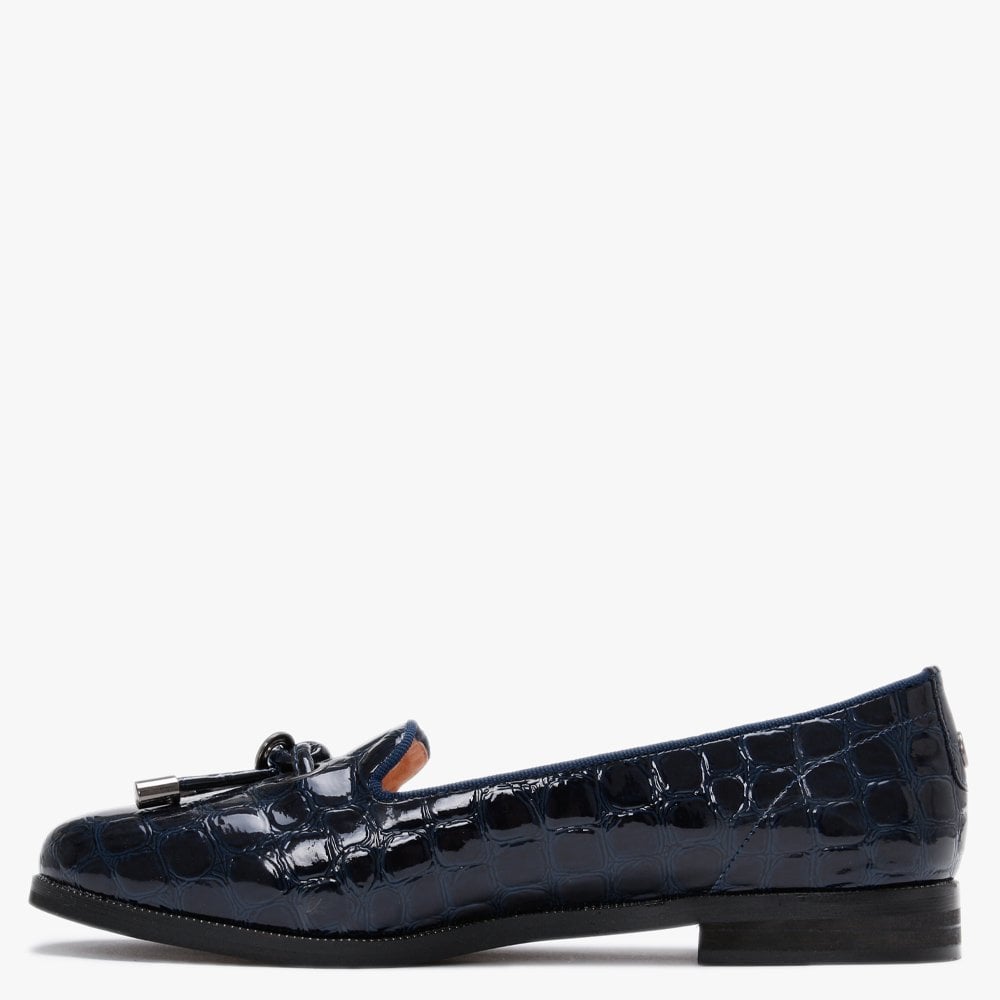 Elissy Navy Moc Croc Loafers