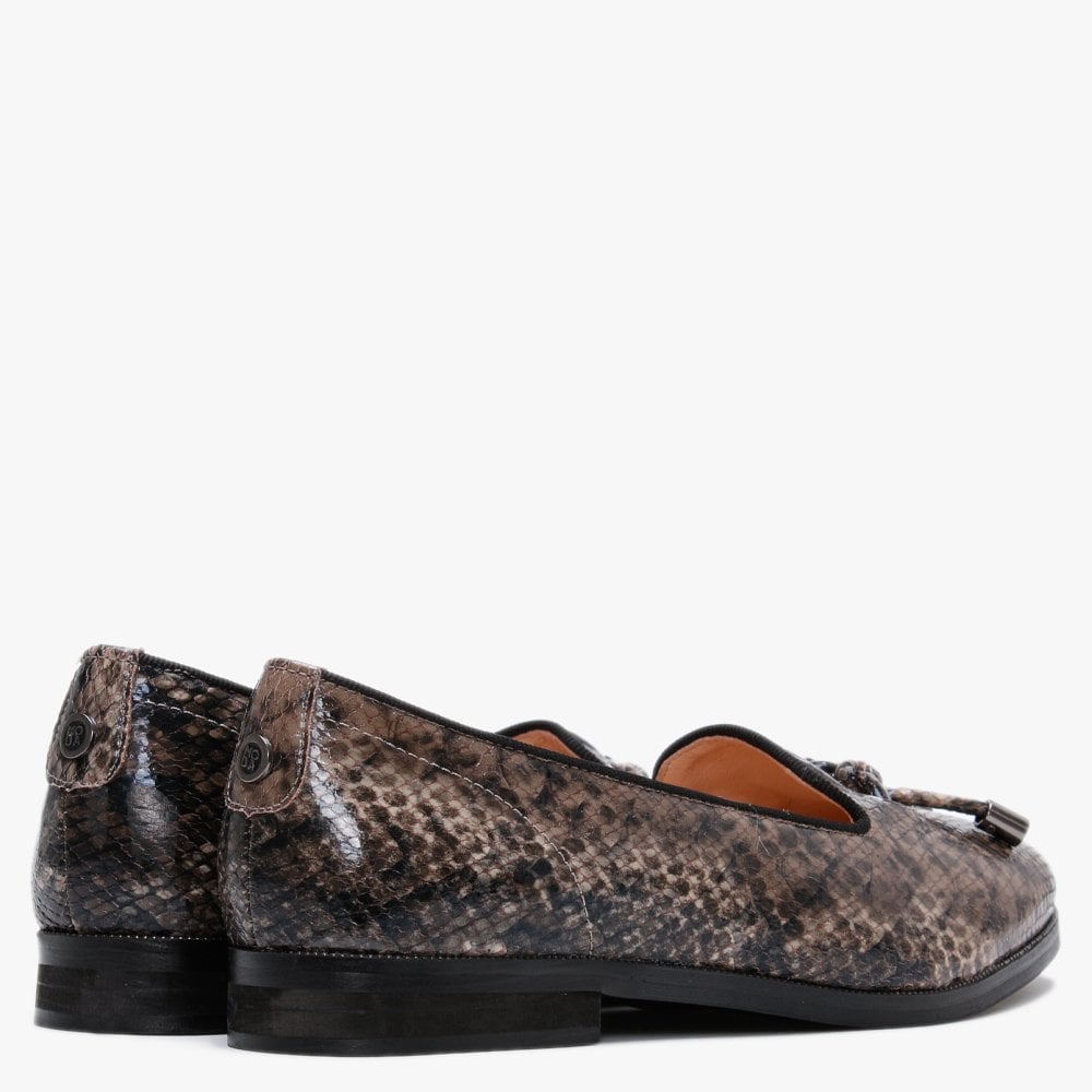 Elissy Taupe Reptile Loafers