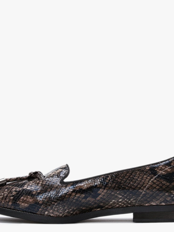 Elissy Taupe Reptile Loafers
