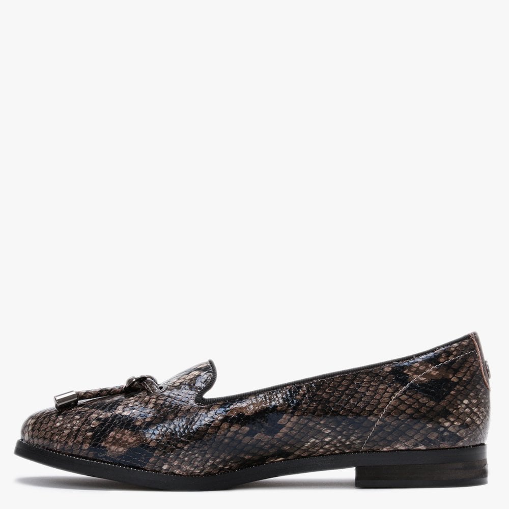 Elissy Taupe Reptile Loafers