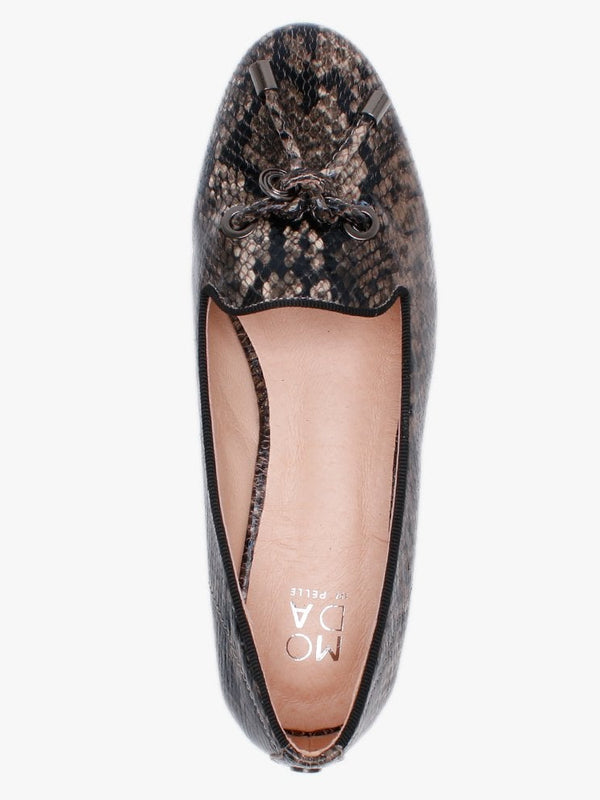 Elissy Taupe Reptile Loafers