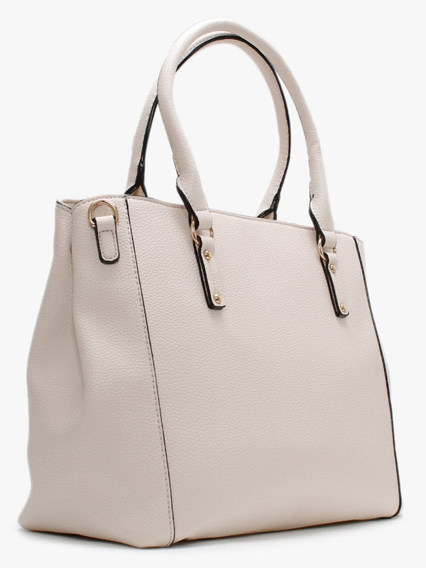 Lilo Beige Pebbled Tote Bag