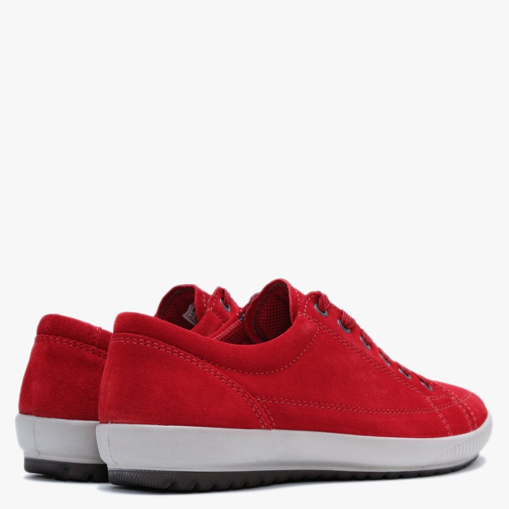 Red Suede Lace Up Trainers