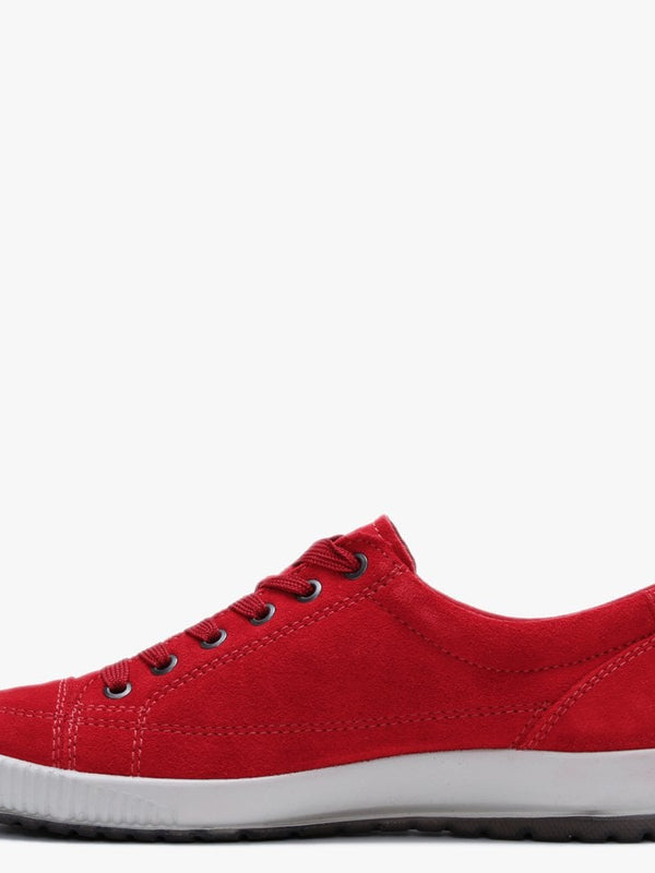 Red Suede Lace Up Trainers