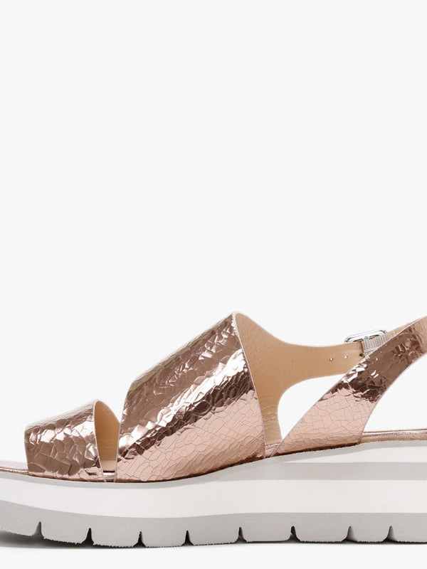 Fleetwood Gold Leather Metallic Cleated Sole Sandals