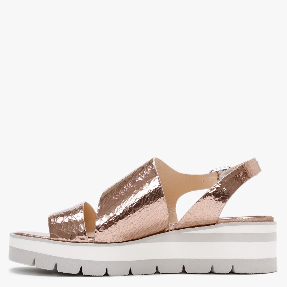 Fleetwood Gold Leather Metallic Cleated Sole Sandals