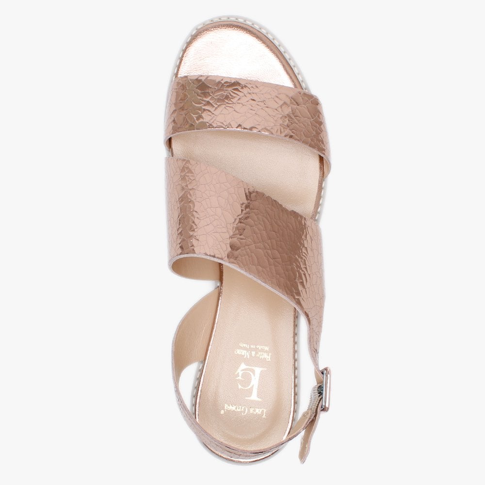 Fleetwood Gold Leather Metallic Cleated Sole Sandals