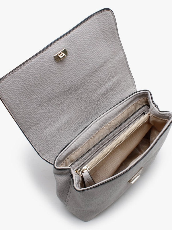 Note Grey Foldover Cross-Body Bag