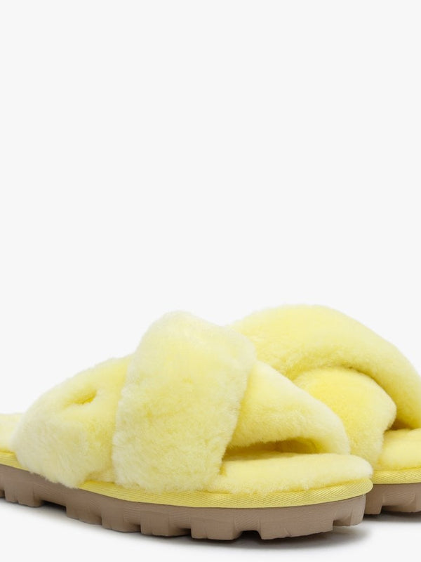 Fuzzette Margarita Shearling Cross Over Slippers