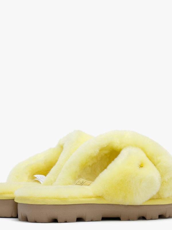 Fuzzette Margarita Shearling Cross Over Slippers