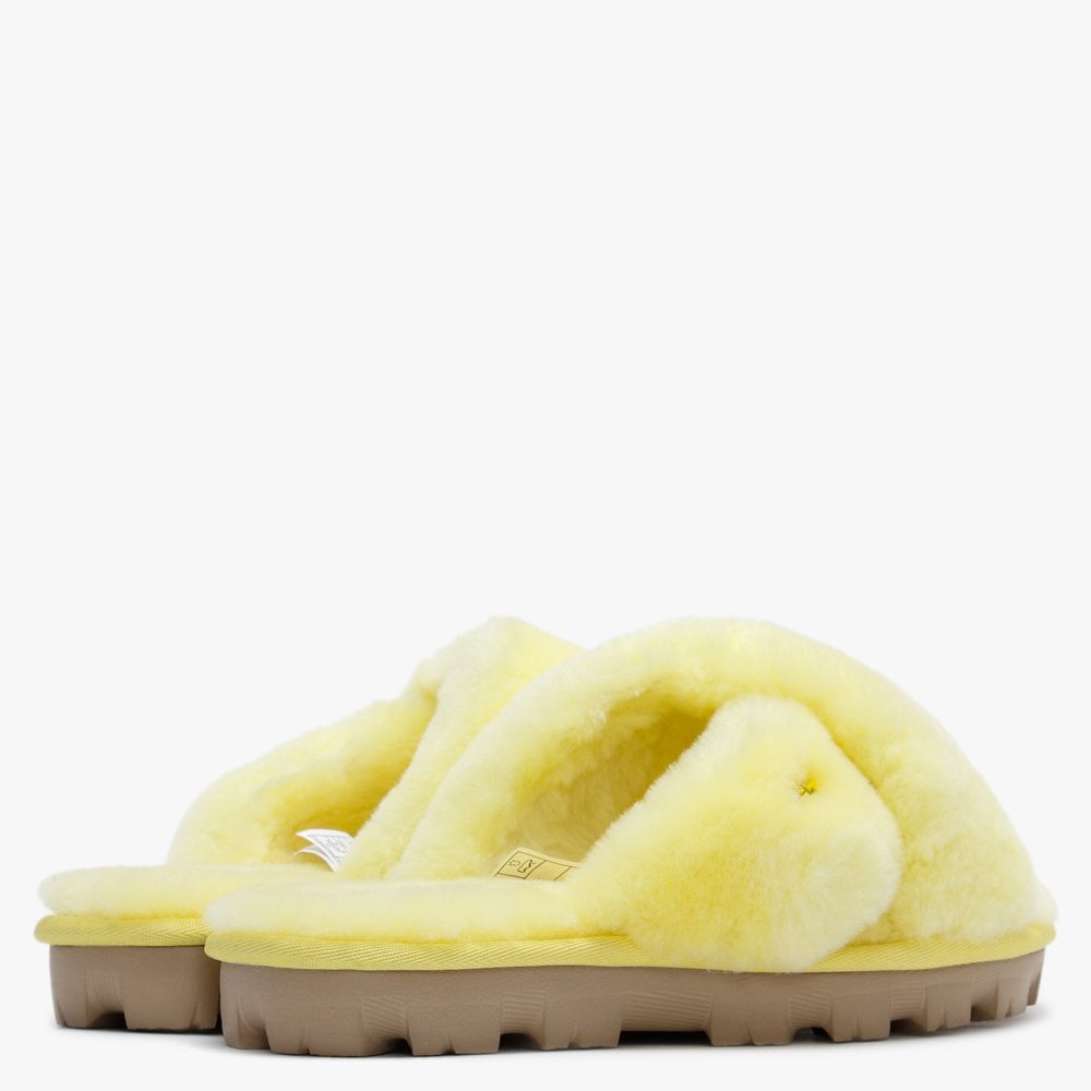 Fuzzette Margarita Shearling Cross Over Slippers
