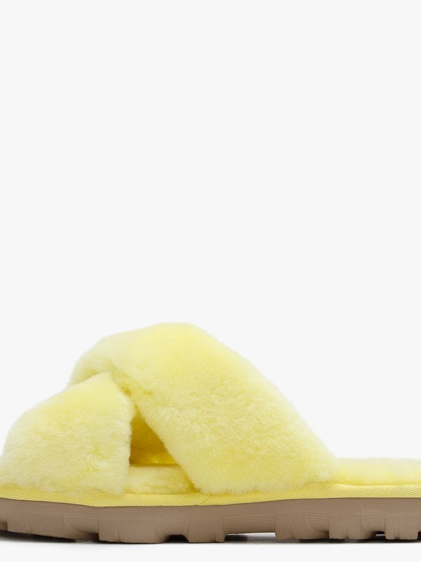 Fuzzette Margarita Shearling Cross Over Slippers