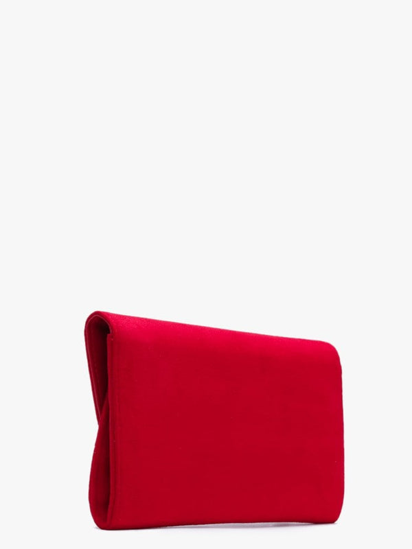 Flash Red Suedette Clutch Bag