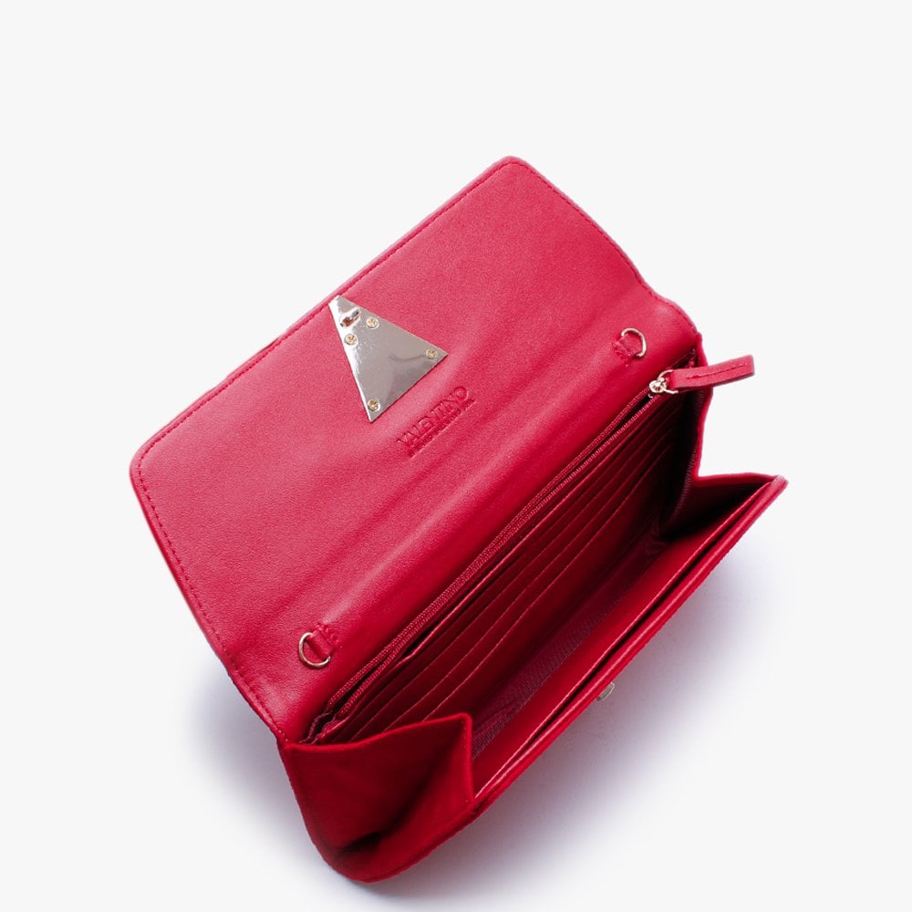 Flash Red Suedette Clutch Bag