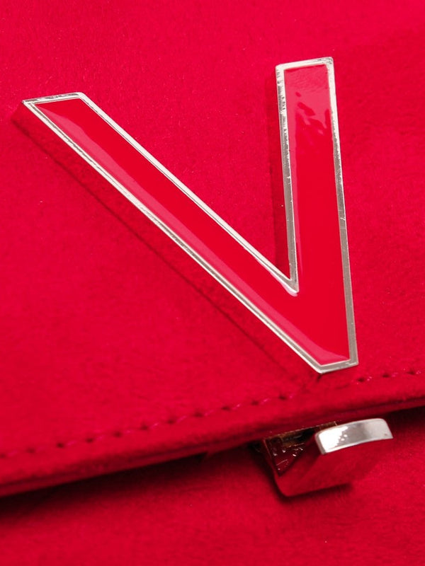 Flash Red Suedette Clutch Bag