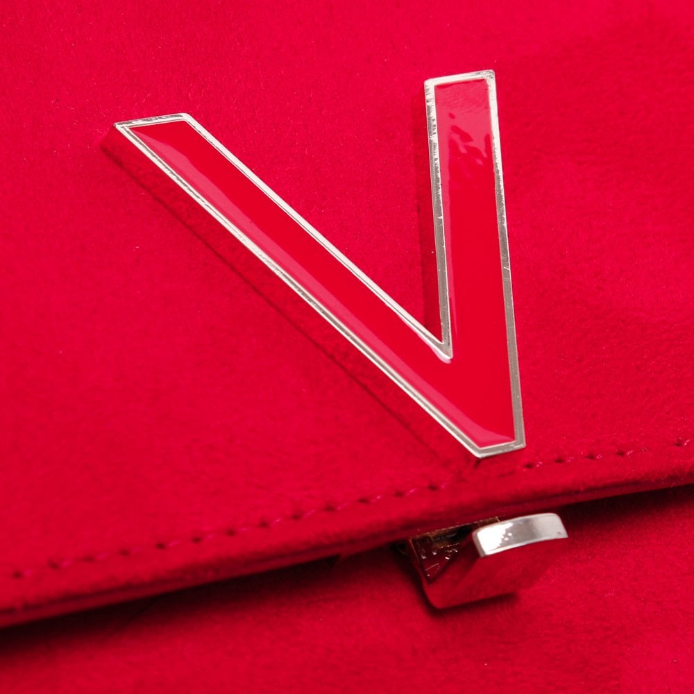 Flash Red Suedette Clutch Bag