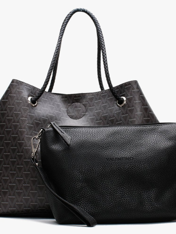 Corsair Black Repeat Logo Reversible Shopper Bag