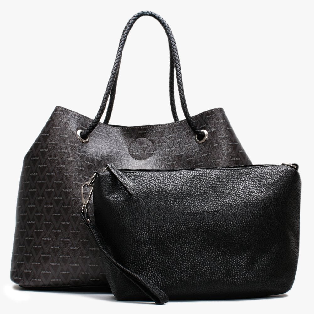 Corsair Black Repeat Logo Reversible Shopper Bag