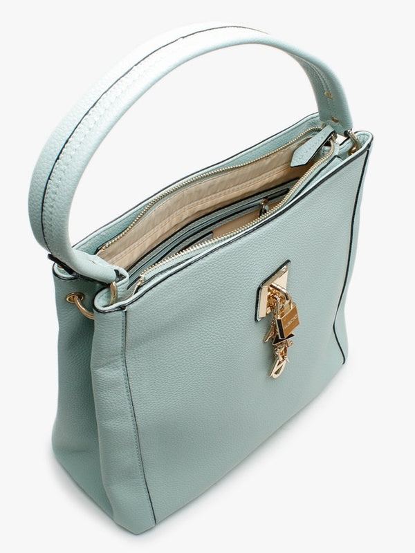 Lilo Locket Duck Egg Pebbled Shoulder Bag