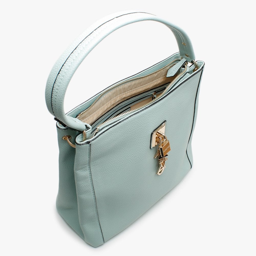 Lilo Locket Duck Egg Pebbled Shoulder Bag