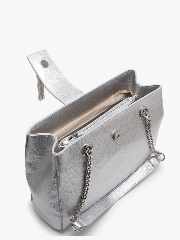 Divina Grey Pebbled Tote Bag