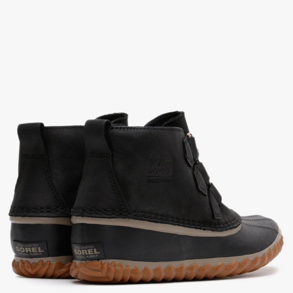 Out N About Black Leather Duck Boots