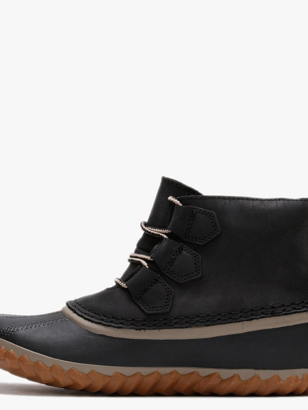 Out N About Black Leather Duck Boots