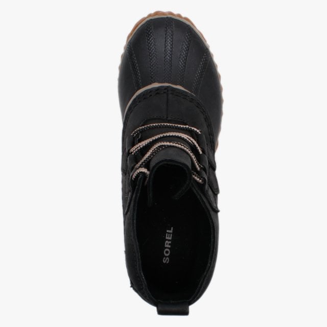 Out N About Black Leather Duck Boots