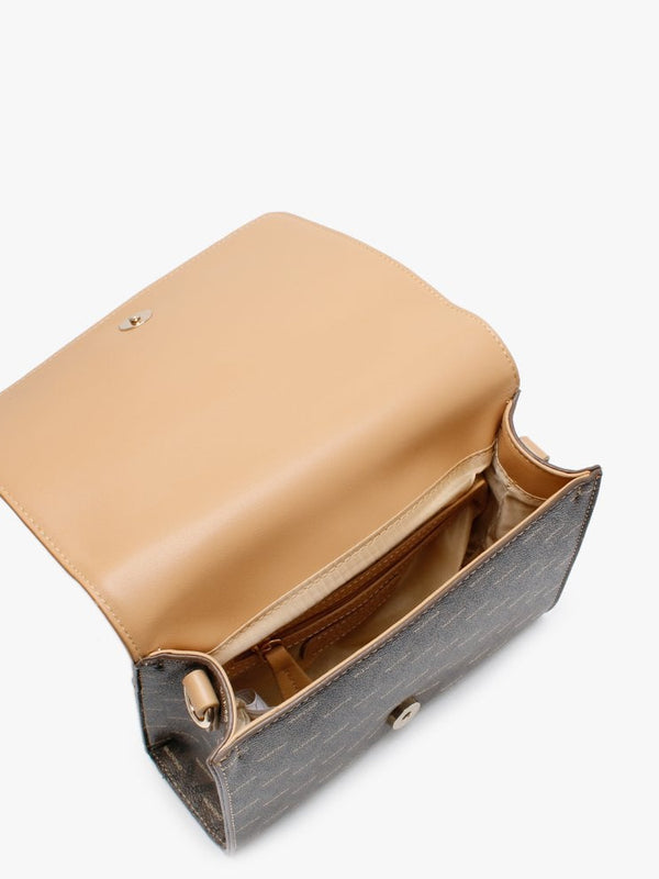 Liuto Tan Repeat Logo Cross-Body Bag