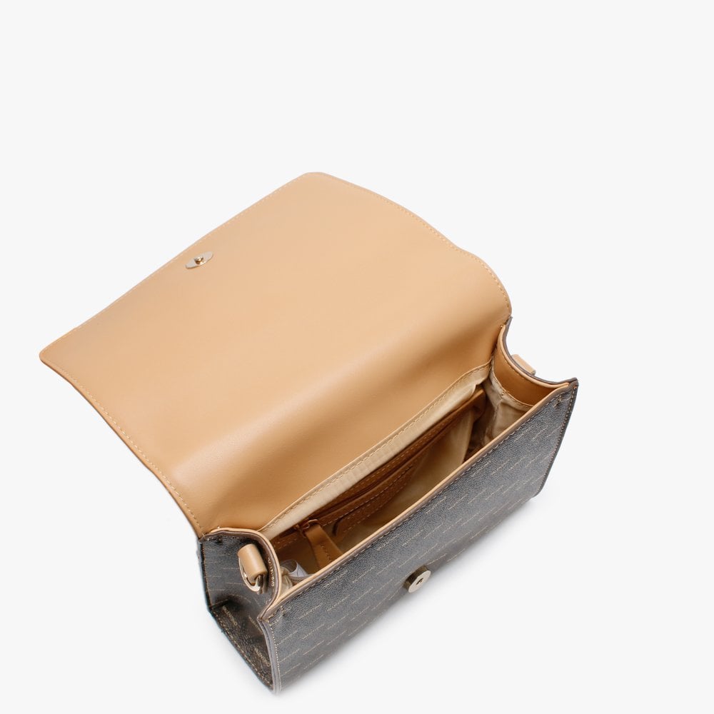 Liuto Tan Repeat Logo Cross-Body Bag