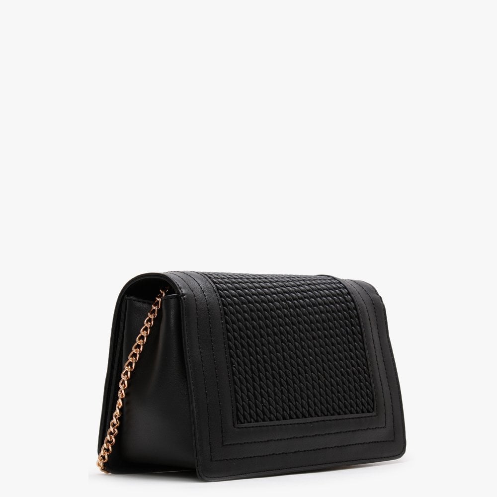 Jarvey Pattina Black Quilted Front Flap Shoulder Bag