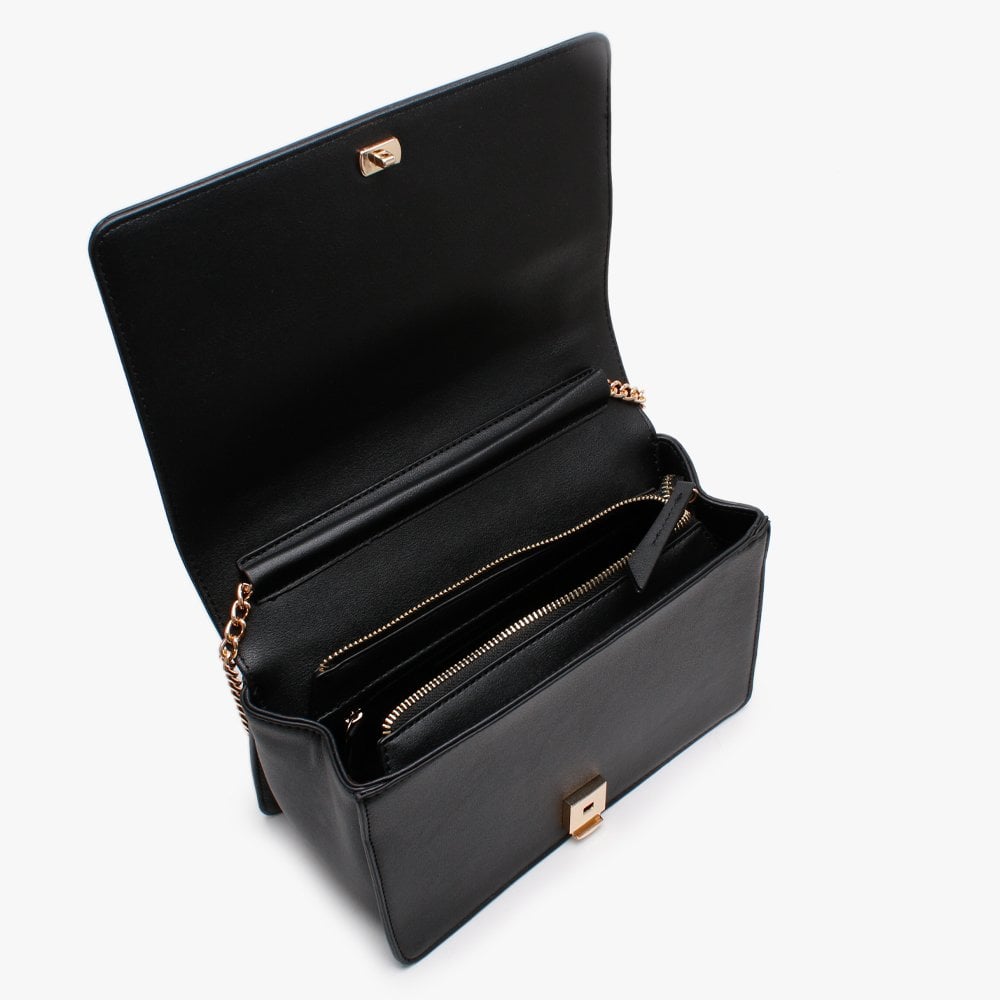 Jarvey Pattina Black Quilted Front Flap Shoulder Bag