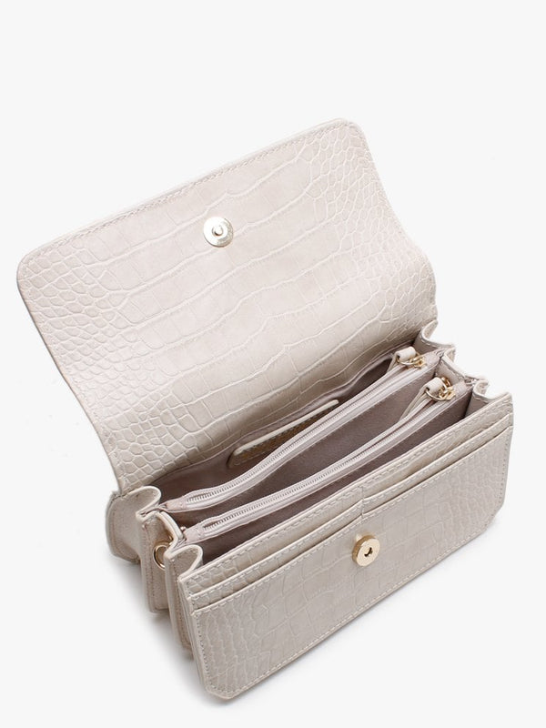 Summer Memento Ecru Moc Croc Clutch Bag