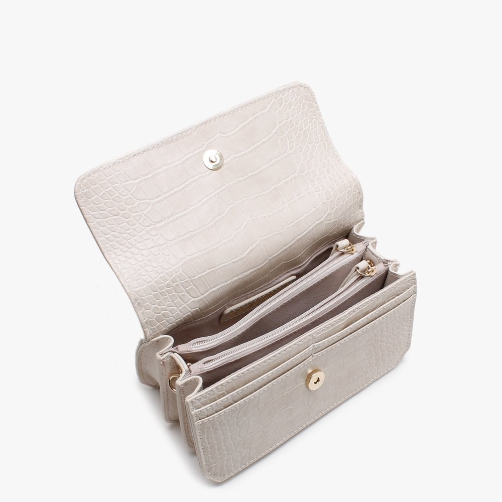 Summer Memento Ecru Moc Croc Clutch Bag