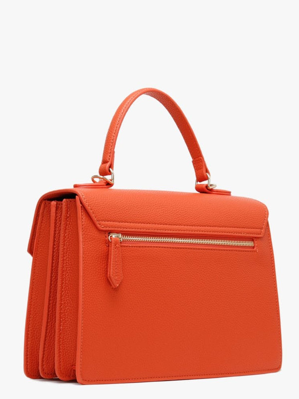 Cartella Orange Pebbled Shoulder Bag
