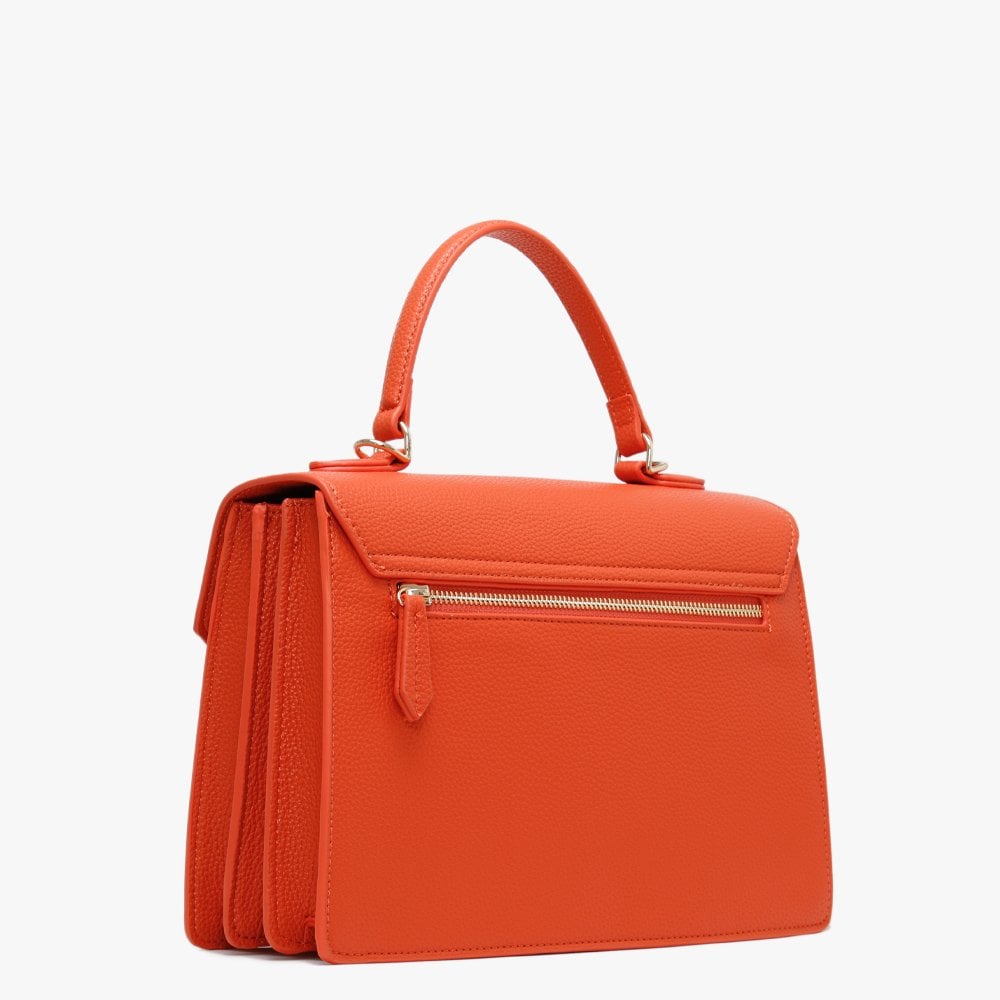 Cartella Orange Pebbled Shoulder Bag