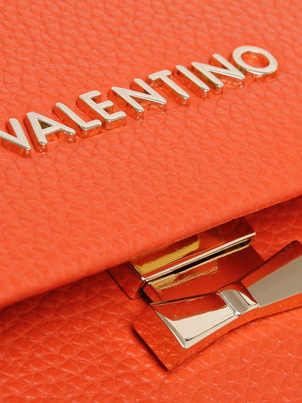 Cartella Orange Pebbled Shoulder Bag