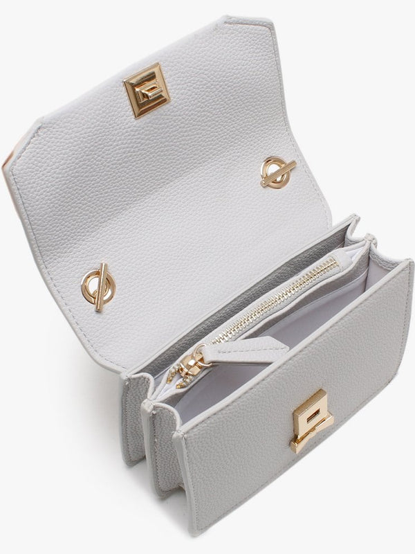 Pattina White Pebbled Shoulder Bag