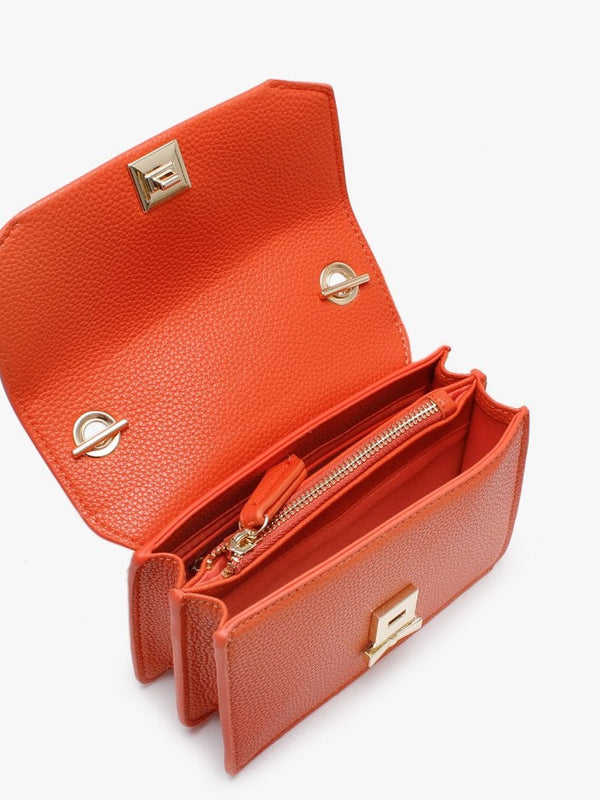 Pattina Orange Pebbled Shoulder Bag