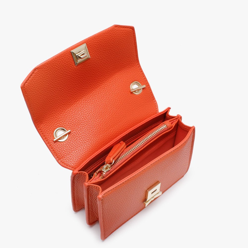 Pattina Orange Pebbled Shoulder Bag