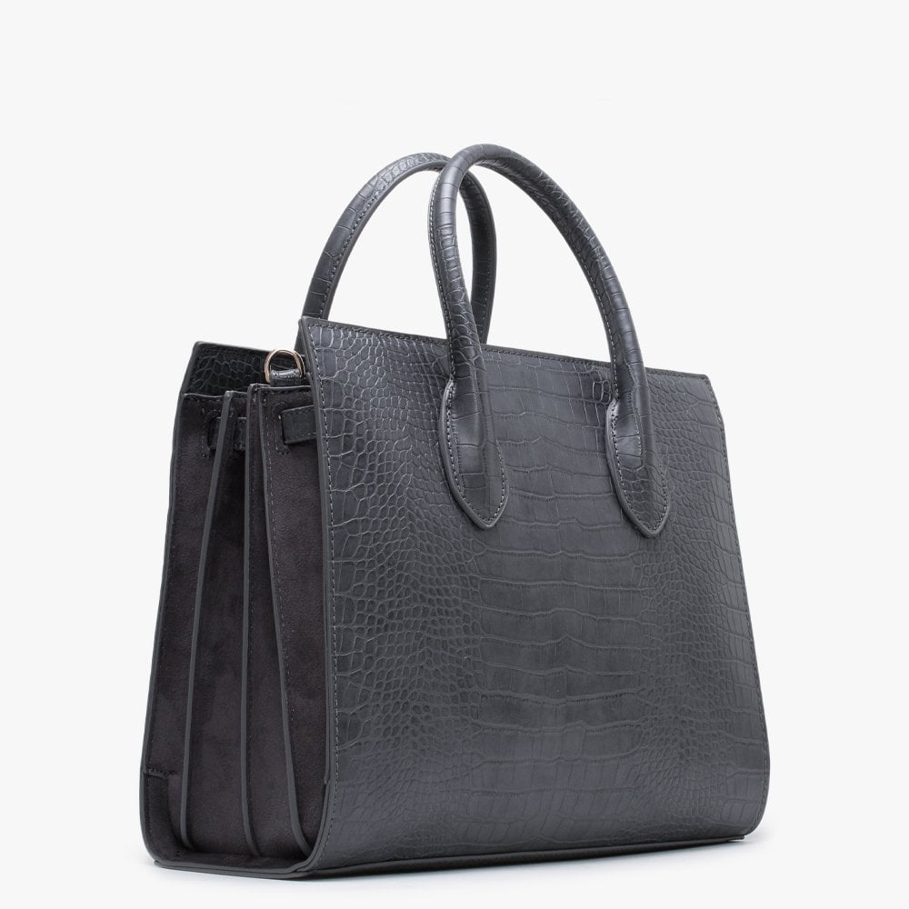 Summer Memento Grey Moc Croc Tote Bag