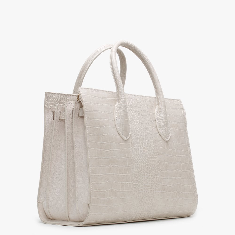 Summer Memento Ecru Moc Croc Tote Bag