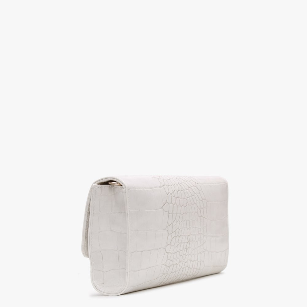 Audrey White Moc Croc Clutch Bag