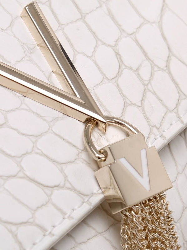 Audrey White Moc Croc Clutch Bag